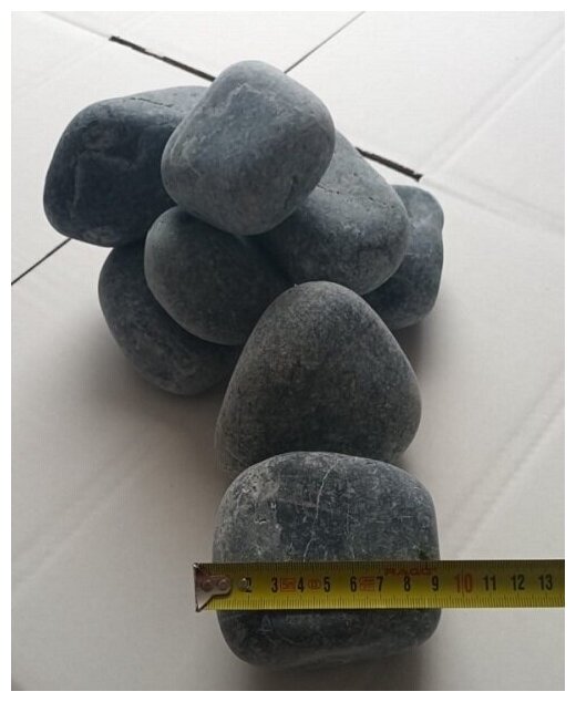 Черный принц камни для бани шлифованные 1 сорт (размер 7-14 см) упаковка 10 кг - фотография № 2