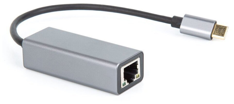Кабель-переходник USB 3.1 Type-C -->RJ-45 1000Mbps Ethernet Aluminum Shell 0.15м VCOM