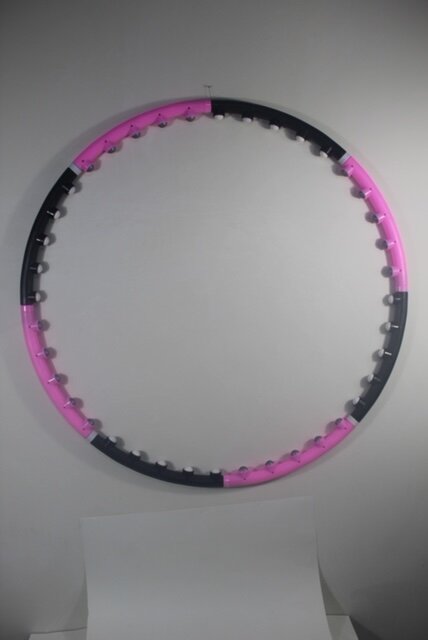 Обручи массажный разборный розовый-черный 95см 8 секций LMAR PLAST