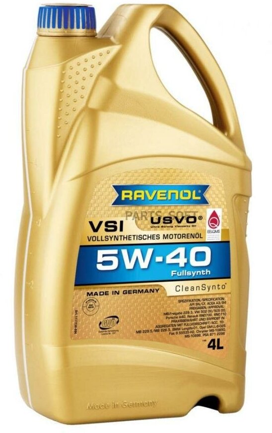 RAVENOL 4014835723597 Масло моторное Ravenol VSI 5W-40 синтетическое 4 л 4014835723597
