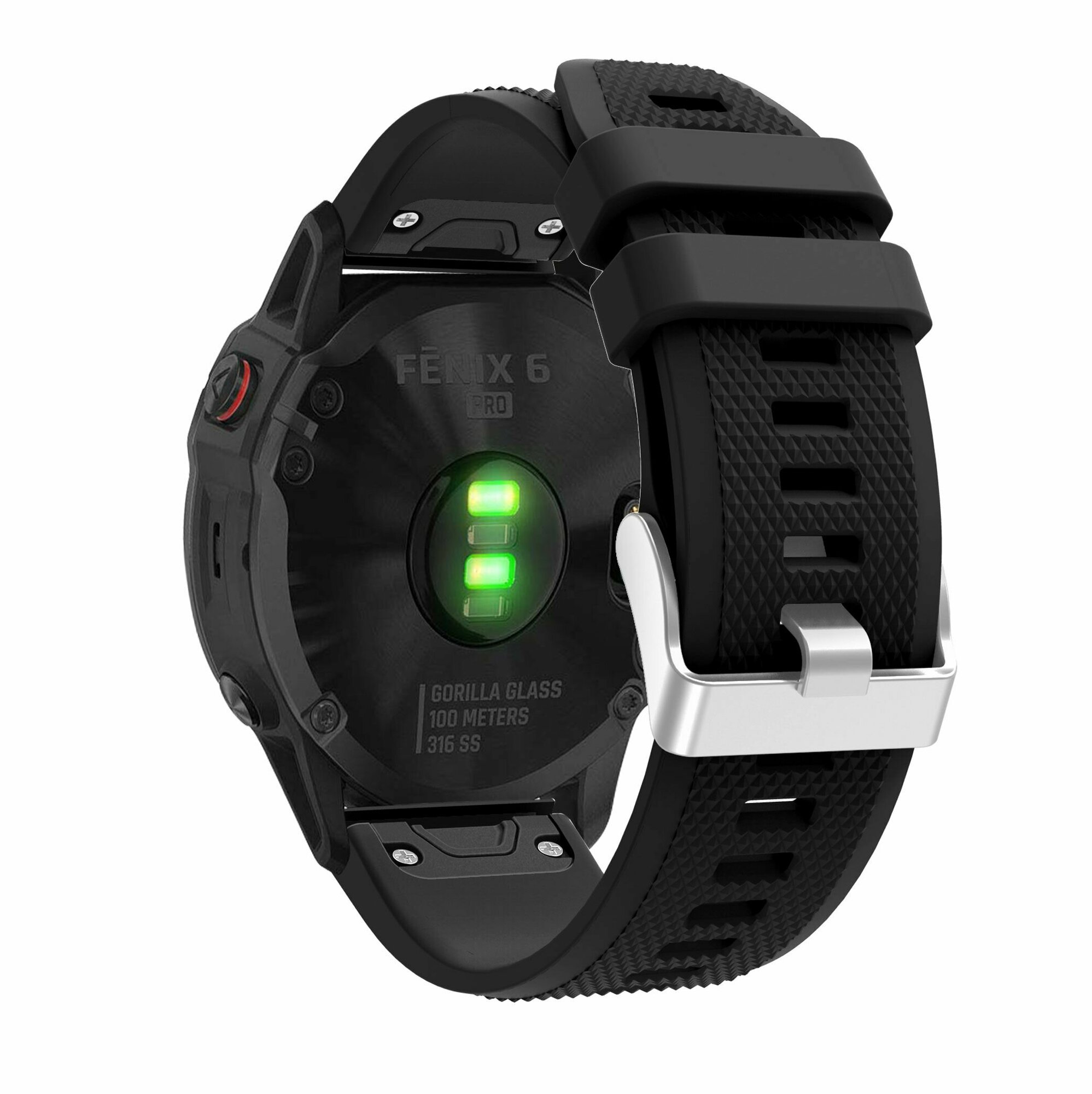 Силиконовый ремешок для Garmin Fenix 7X/6X Sapphire GPS/6X Pro/6X GPS/5X GPS/5X Plus - черный