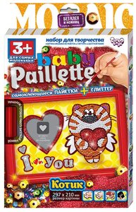 Danko Toys Аппликация из пайеток Baby Paillette Котик PG-01-04