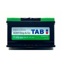 Автомобильный аккумулятор премиум класса TAB AGM Stop&Go 80 Ah обратная полярность