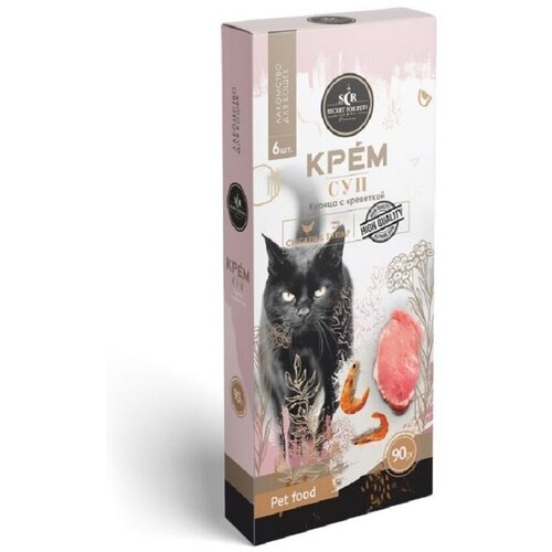 Лакомство для кошек Secret for Pets Крем-суп Курица и креветка (6шт)