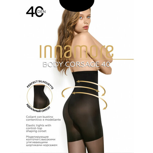 Колготки  Innamore Колготки корректирующие Innamore Body Corsage 40, 40 den, утягивающие, с ластовицей, с шортиками, размер 4, черный