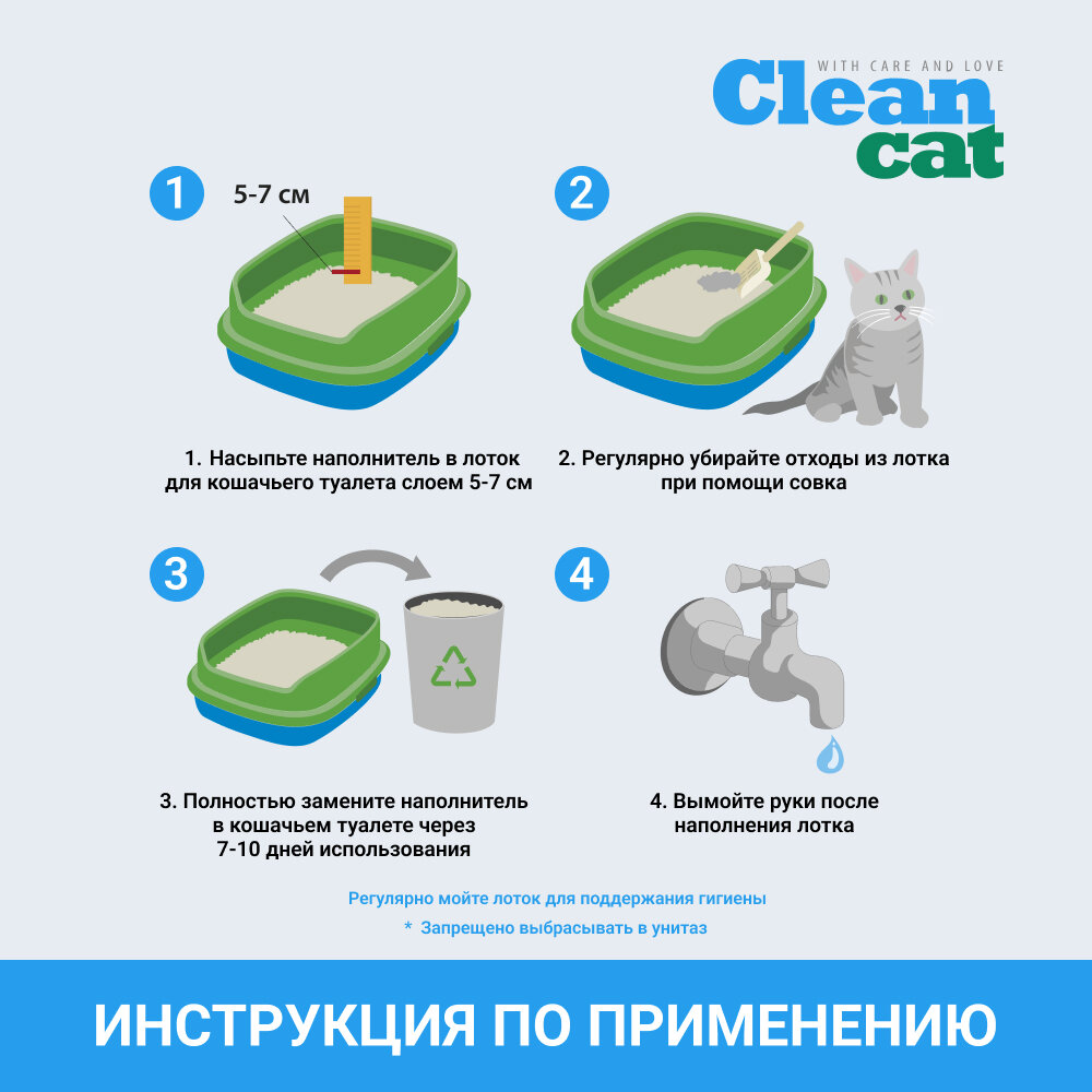 Clean Cat Наполнитель впитывающий кремниевый с ароматом свежей травы, 9,2 л - фото №7