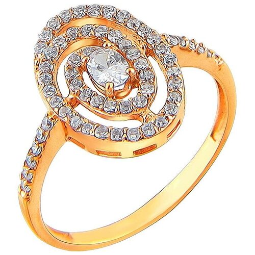 фото Эстет кольцо с 62 фианитами из серебра с позолотой 01к1510896а, размер 16.5