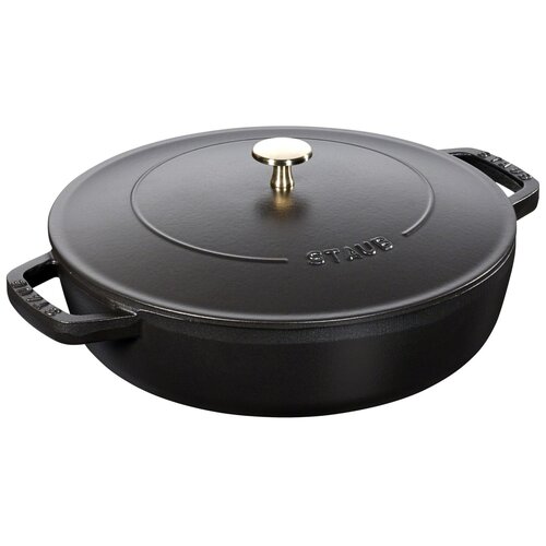 фото Сотейник staub chistera 28 см черный 28 см 22 см 28 см 4.2 мм
