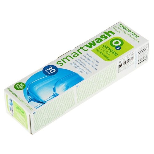 Таблетки для посудомоечных машин Smart Wash, без хлора, 30 шт 3554721