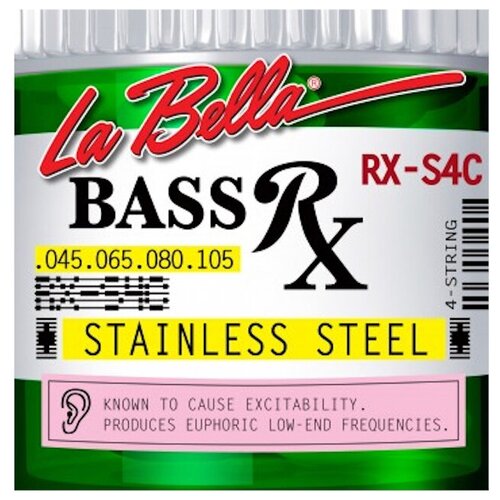 RX-S4C RX – Stainless Комплект струн для бас-гитары, нерж. сталь, 45-105, La Bella