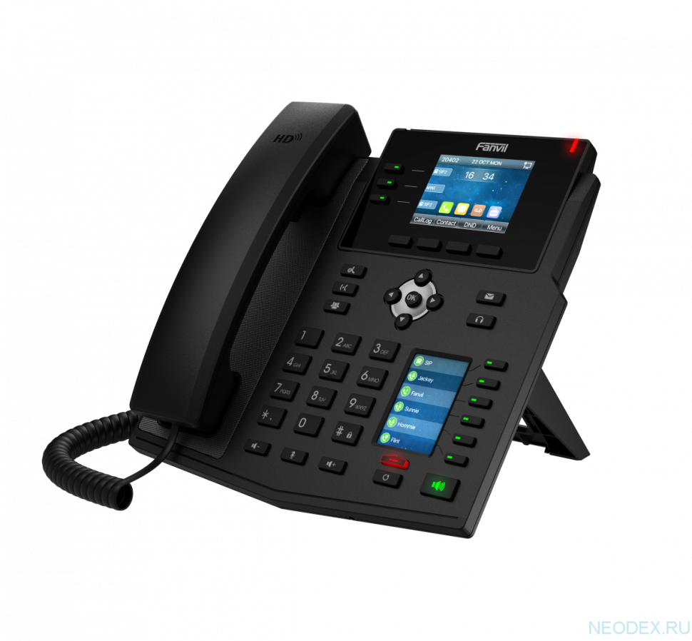 Fanvil X4U - IP телефон с бп, POE, 12 SIP линий, цветной дисплей 2,8”, USB