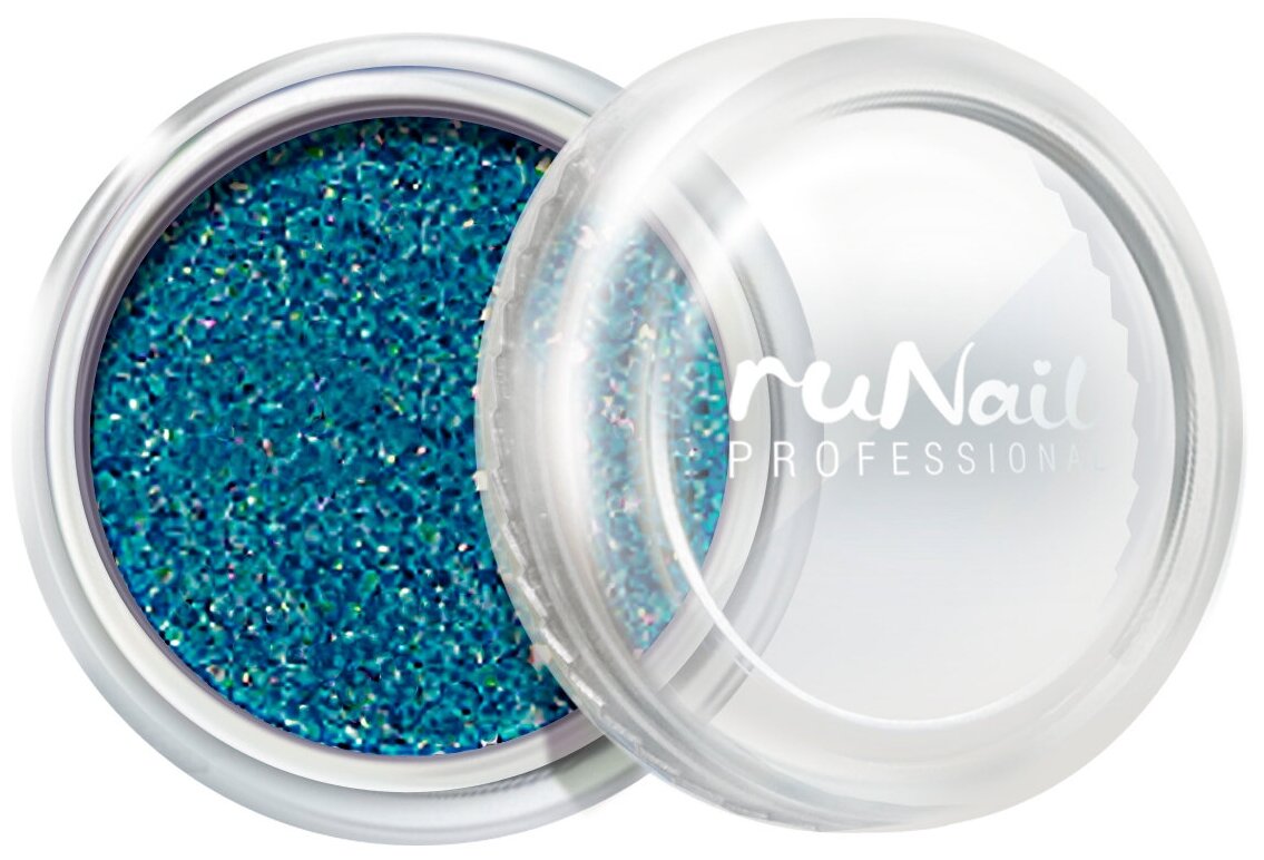 ruNail, Зеркальная пыль для втирки с шиммером, сине-фиолетовая
