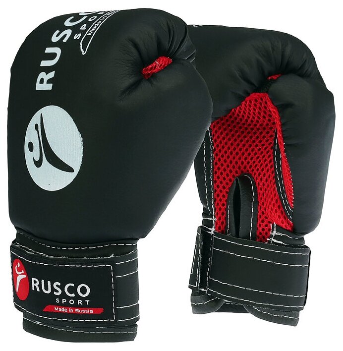 Перчатки боксерские RUSCO SPORT детские кож.зам. 4 Oz черные