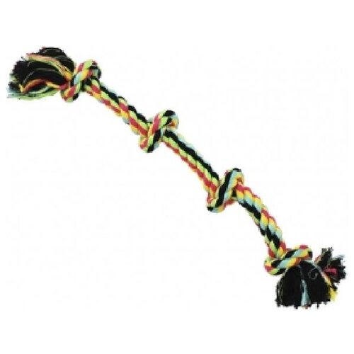 №1 ГР 2 Игрушка для собак Грейфер веревка цветная с четырьмя узлами 37см
