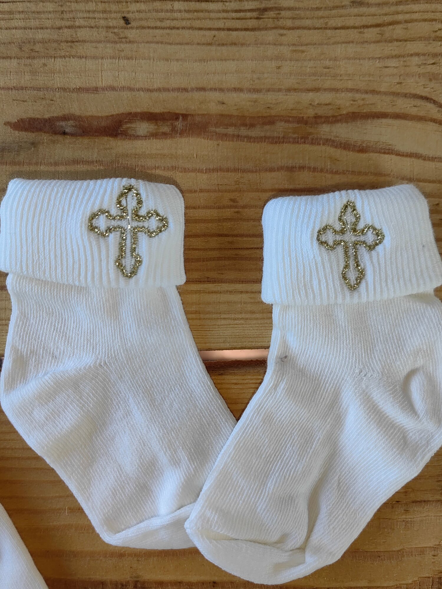 Носочки крестильные с крестом