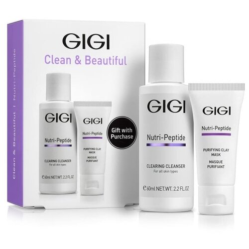 фото Gigi набор np clean and beautiful дорожный для идеально чистой кожи, 60 мл+15 мл