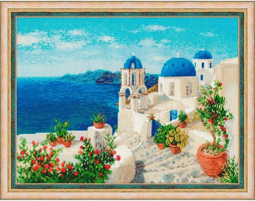 Изображение товара Набор для вышивания крестиком Риолис 'Санторини', 40*30 см, на белой канве