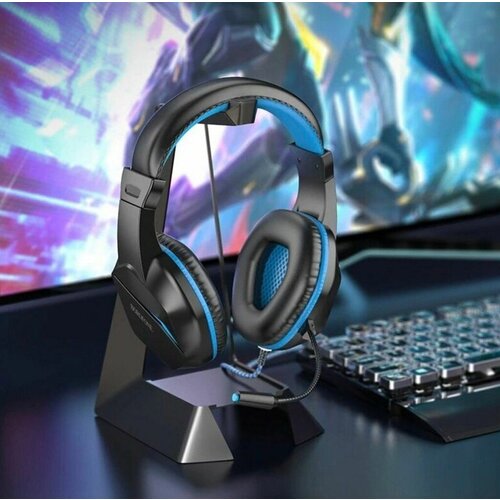 Игровые проводные наушникиBO104с микрофономCOOL SOUNDвстроенная подсветкарегулятор громкости на проводеBLUE 159900₽
