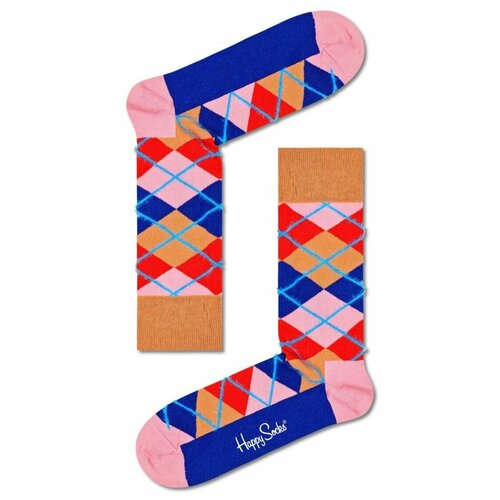 Носки Happy Socks, размер 25, розовый, синий, красный, коричневый, мультиколор матч для мужчин красочные argyle хлопок экипажа носки бренд бизнес носки 5 пар лот