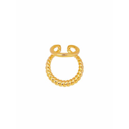 Серьги каффы Kalinka modern story, желтый, золотой