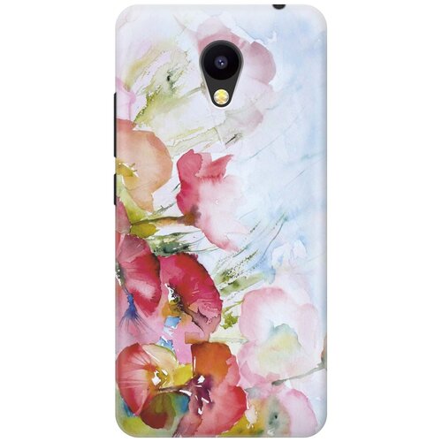 фото Cиликоновый чехол на meizu m5c / мейзу м5с с принтом "акварельные цветы" gosso