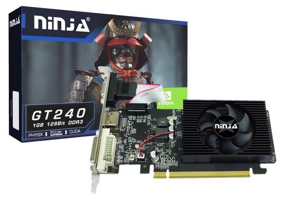 Видеокарта Ninja (Sinotex) Ninja GT240 PCIE (96SP) 1G 128BIT DDR3 (DVI/HDMI/CRT)