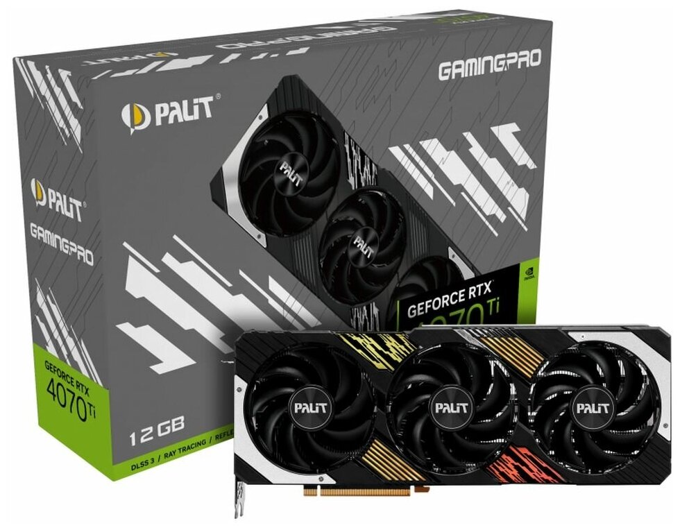 Видеокарта Palit RTX4070Ti GAMINGPRO 12GB GDDR6X 192bit 3-DP HDMI RTL