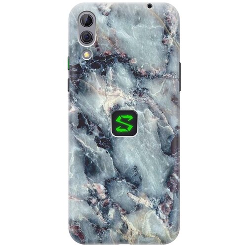 фото Re:pa накладка transparent для xiaomi black shark 2 с принтом "бледно-синий мрамор"