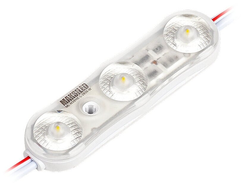 Светодиодный модуль MAKSILED ML-M3SNE-L-2835-W 0.96Вт 12В IP67 SMD2835 3LED 145лм холодный белый набор 20 шт.