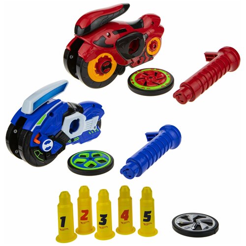 Набор машин Hot Wheels Spin Racer Deluxe Set Т19375, 16 см, красный/синий