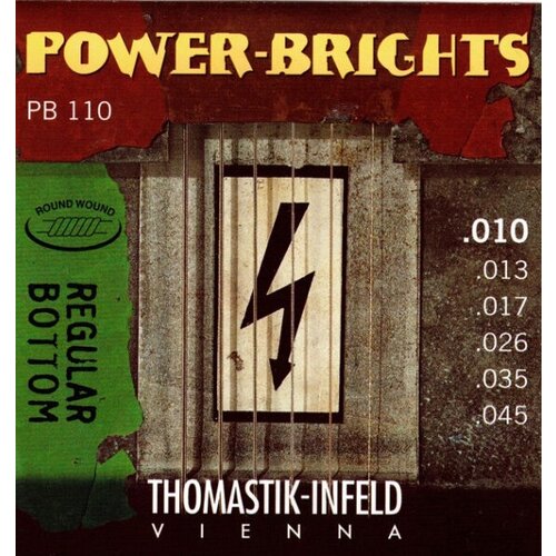 PB110 Power-Brights Regular Bottom Комплект струн для электрогитары, 10-45, Thomastik