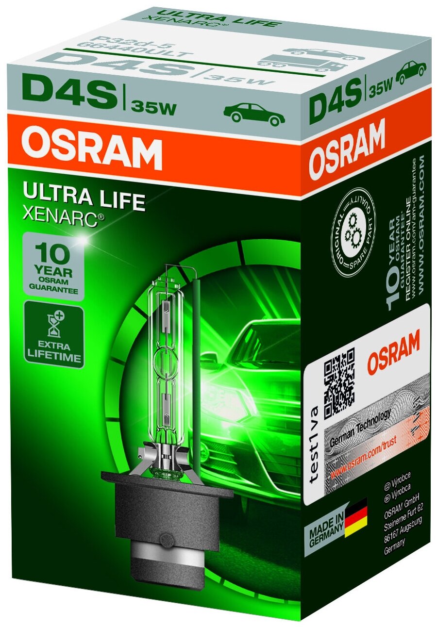 66440ULT OSRAM Лампа D4S 42V 35W P32d-5 XENARC® ULTRA LIFE увеличенный срок службы 1 шт.