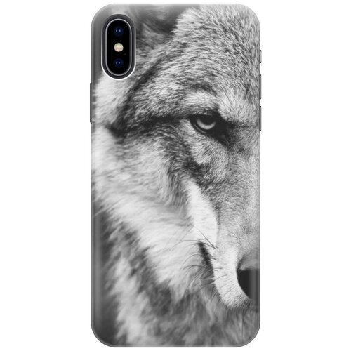 фото Gosso ультратонкий силиконовый чехол-накладка для apple iphone xs / x с принтом "спокойный волк"