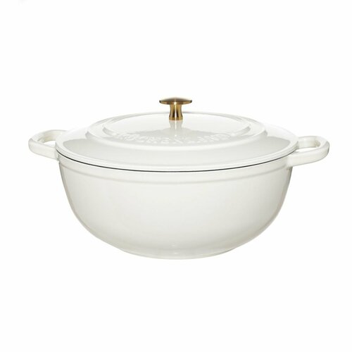 Казан 25 см 35 л с крышкой чугун молочный Light kitchen 7990₽