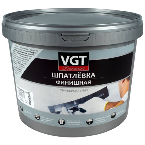 VGT PREMIUM шпатлевка финишная универсальная с низкой усадкой (16кг) шпатлевка финишная универсальная vgt premium 3 6кг