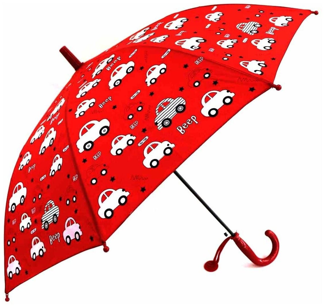 Детский зонт-полуавтомат Lacogi, рисунок-хамелеон, красный