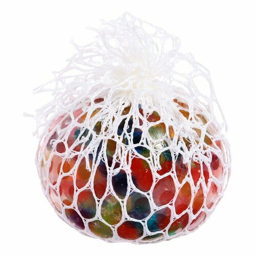 Игрушка «Жмяка. Шар с разноцветными шариками в сетке», 6,5 см игрушка антистресс 1toy жмяка шар с разноцветными шариками со светом 7 см 4 вида в ассортименте
