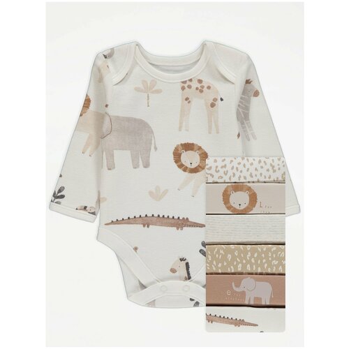 Боди с длинными рукавами для новорождённого, George, 50, 7 шт