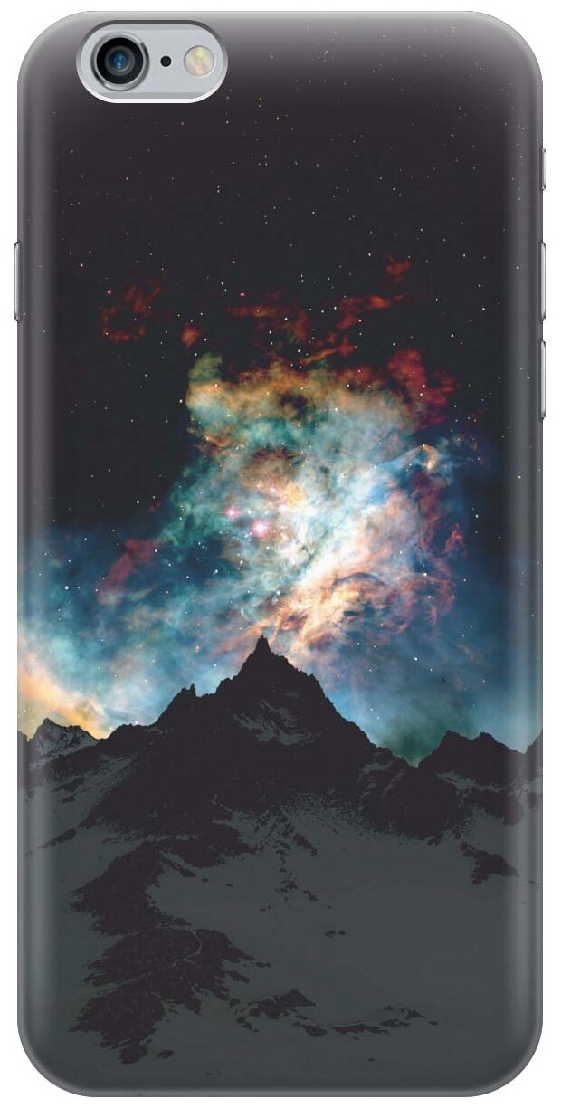 Ультратонкий силиконовый чехол-накладка для Apple iPhone 6S Plus / 6 Plus с принтом "Горы и звезды"