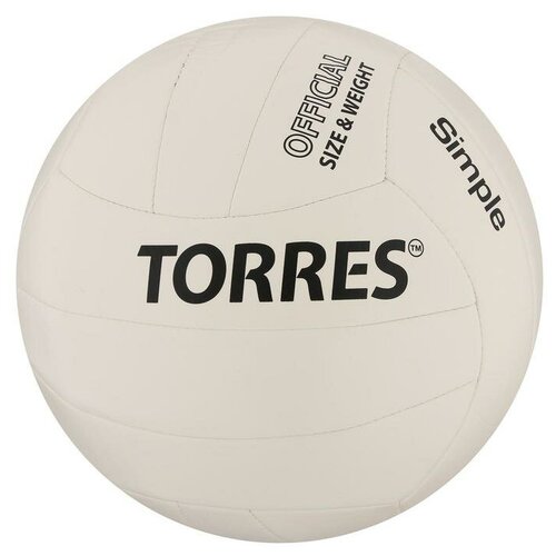 фото Мяч волейбольный torres simple, tpu, машинная сшивка, 18 панелей, размер 5