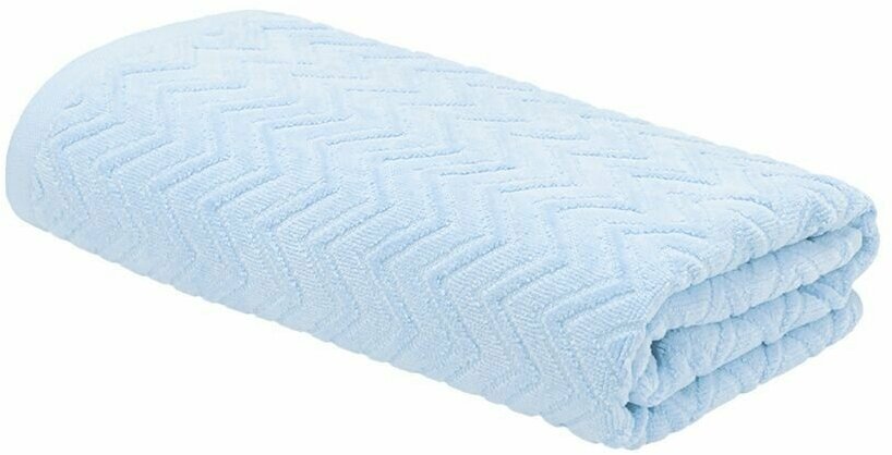 Махровое банное полотенце Зигзаг 70х130 голубой/ плотность 450 гр/кв. м.