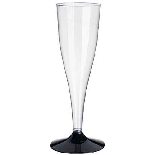 Набор прозрачных фужеров на черной ножке 150 мл.