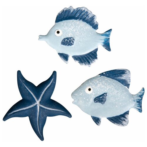 фото Набор декоративных элементов рыбки и морская звезда 2,7 см металл 12 шт 2 дизайна rayher