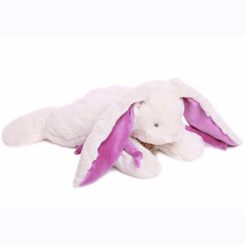 фото Мягкая игрушка lapkin кролик белый 15 см c фиолетовым шарфом