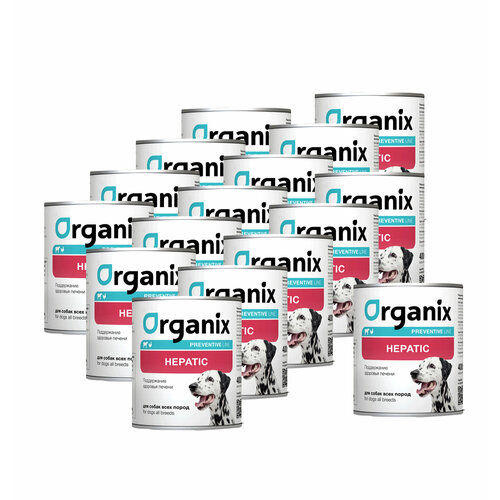 Organix Hepatic Консервы для собак для поддержания здоровья печени у взрослых собак 240 г х 16шт.