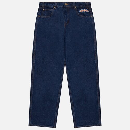 фото Джинсы butter goods, средняя посадка, размер 34, синий