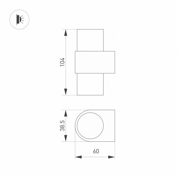 Настенный светодиодный светильник Arlight SP-Spicy-Wall-Mini-Twin-S104x39-2x3W Warm3000 / - фото №8