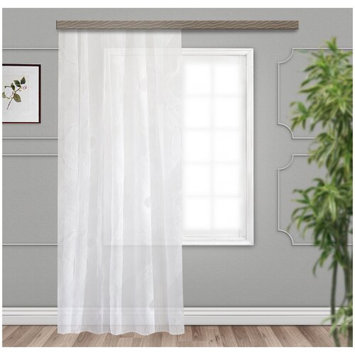 фото Штора органза деворе "маки" jyb048 молочный 300*260 witerra