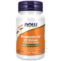 NOW Foods Probiotic-10, 25 млрд - Пробиотик 50 вегетарианских капсул