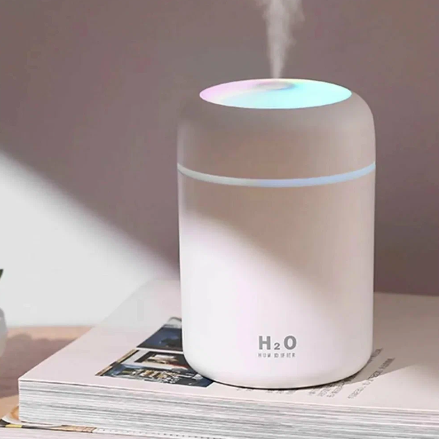 Аромадиффузор увлажнитель Humidifier H2O H2O, увлажнение и ароматизация воздуха, розовый — фото 1